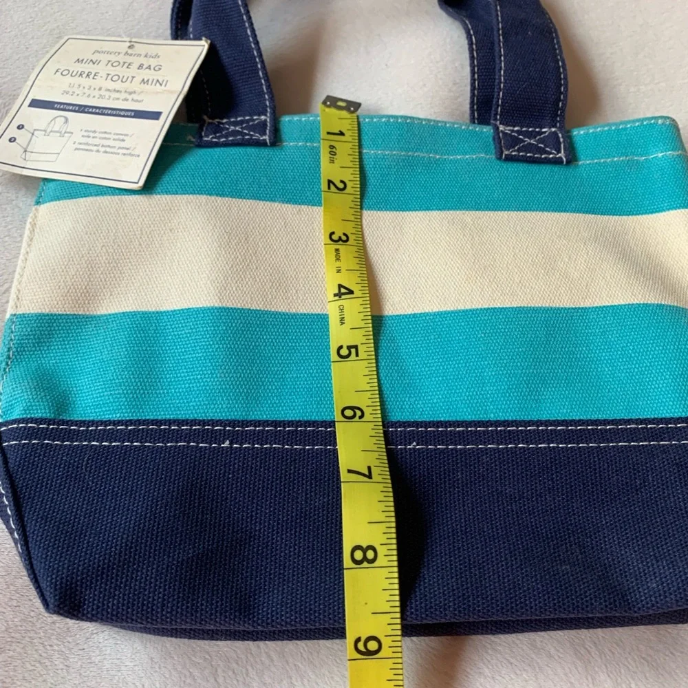 POTTERY BARN Kids 95% cotton heavier canvas mini tote bag NWT